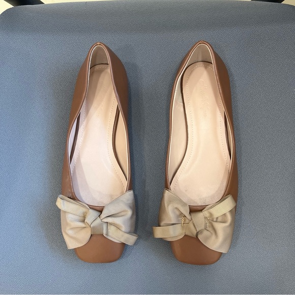Marcelle Vignon Women’s  Brown Ballet Flat Shoes with Bowknot Size 9 - Picture 5 of 5